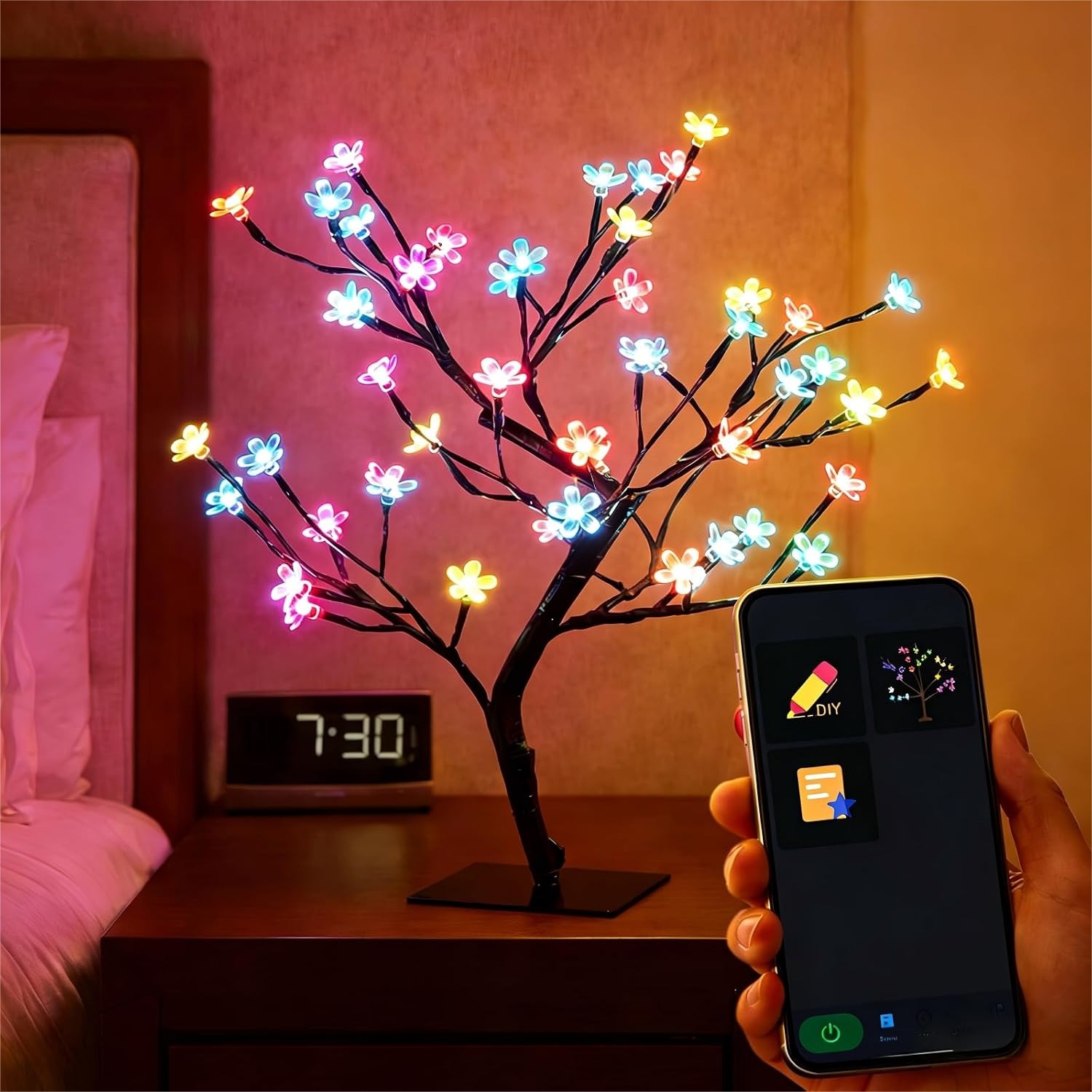 Home Decor Free App - Smart USB Cherry Blossom Tree Lamp