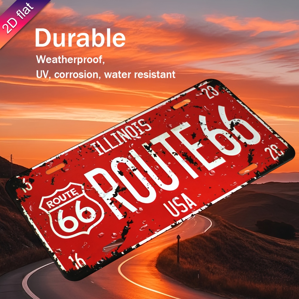 Home Decor Usa - Illinois Route 66 USA Vintage License