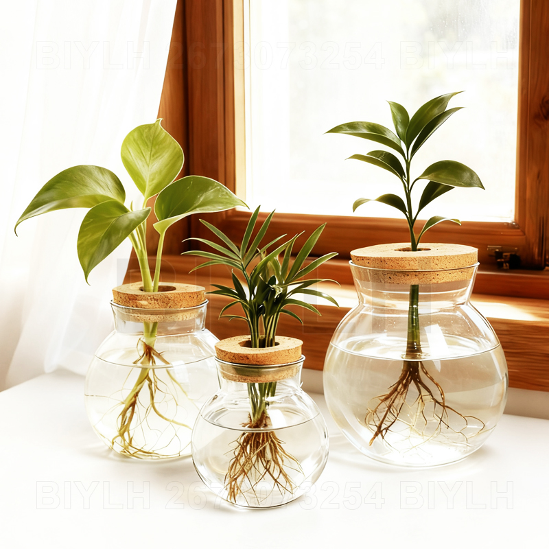 Terrarium Glass Bottle - Hydroponic Plant Glass Vase With Cork