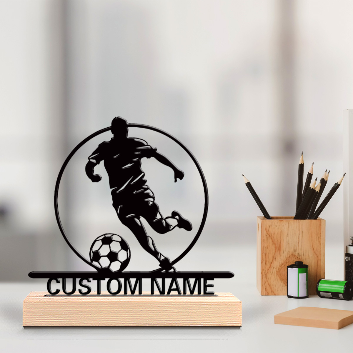 Home Decor Retailers - Custom Soccer Player Metal Statue with