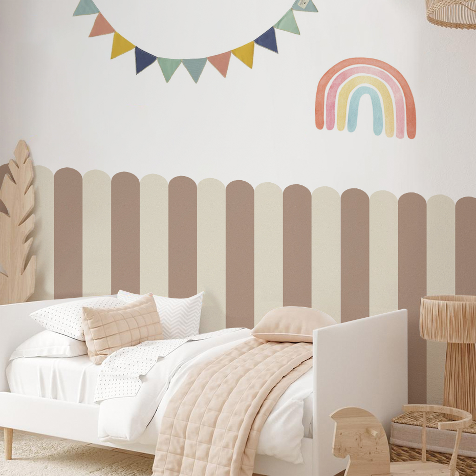 Home Decor Game - Multicolor Vertical Striped Arc Wallpaper Nursery