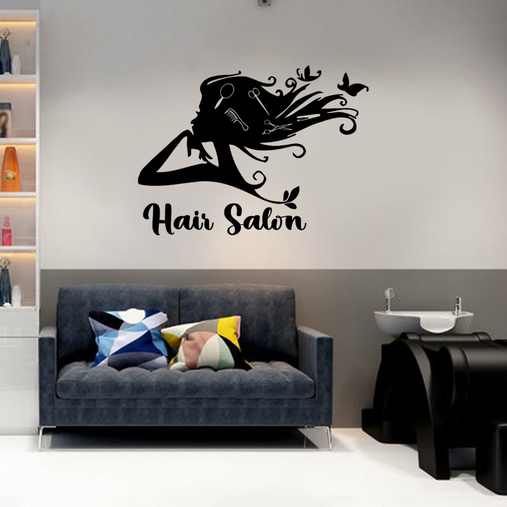 Home Decor Sticker - 1PC Colorful Hairdressing Customizable Name Home