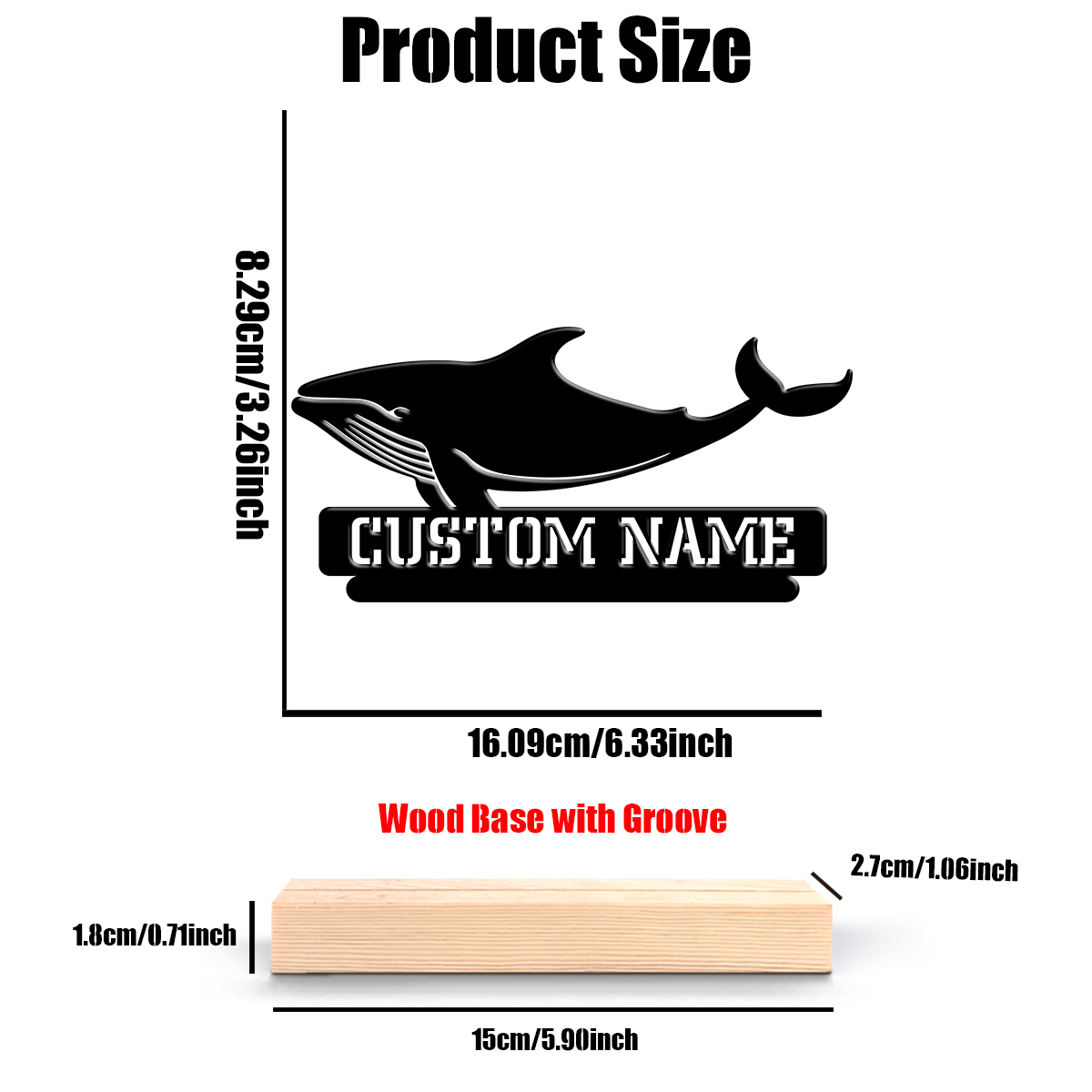 1Pc Csutom Name Jumping Whale  - Home Decor Names ulasan dan harga