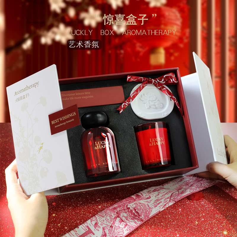 Scented candle gift box, house - Scented Candle Set ulasan dan harga