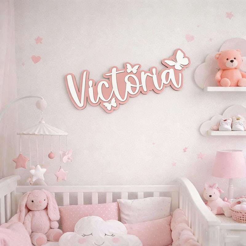 1Pc Custom Cartoon Butterfly N - Home Decor Names ulasan dan harga