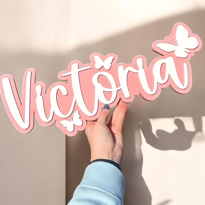 1Pc Custom Cartoon Butterfly N - Home Decor Names ulasan dan harga