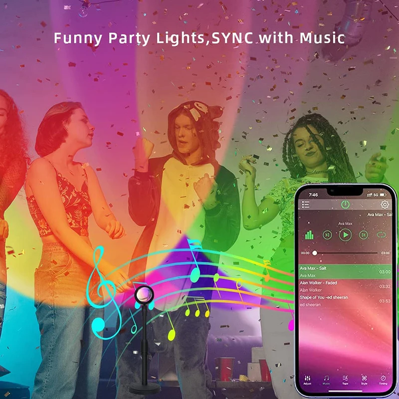 Smart LED Sunset Lamp Colorful - Home Decor Free App ulasan dan harga