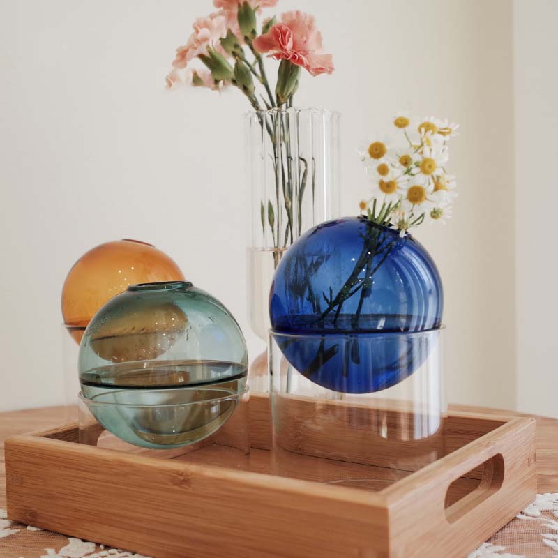 Mini Round Flower Vase Hydropo - Terrarium Glass Bottle ulasan dan harga