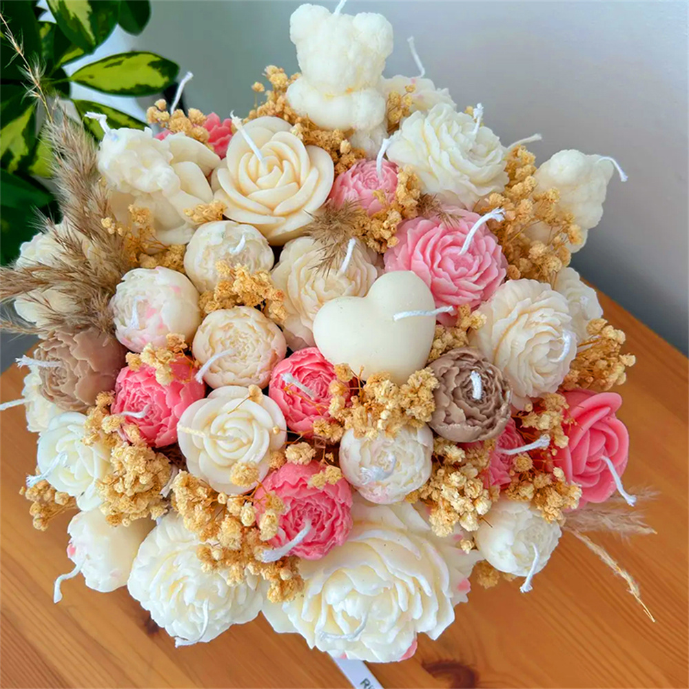 5PCS Floral Silicone Mold Set  - Scented Candle Set ulasan dan harga