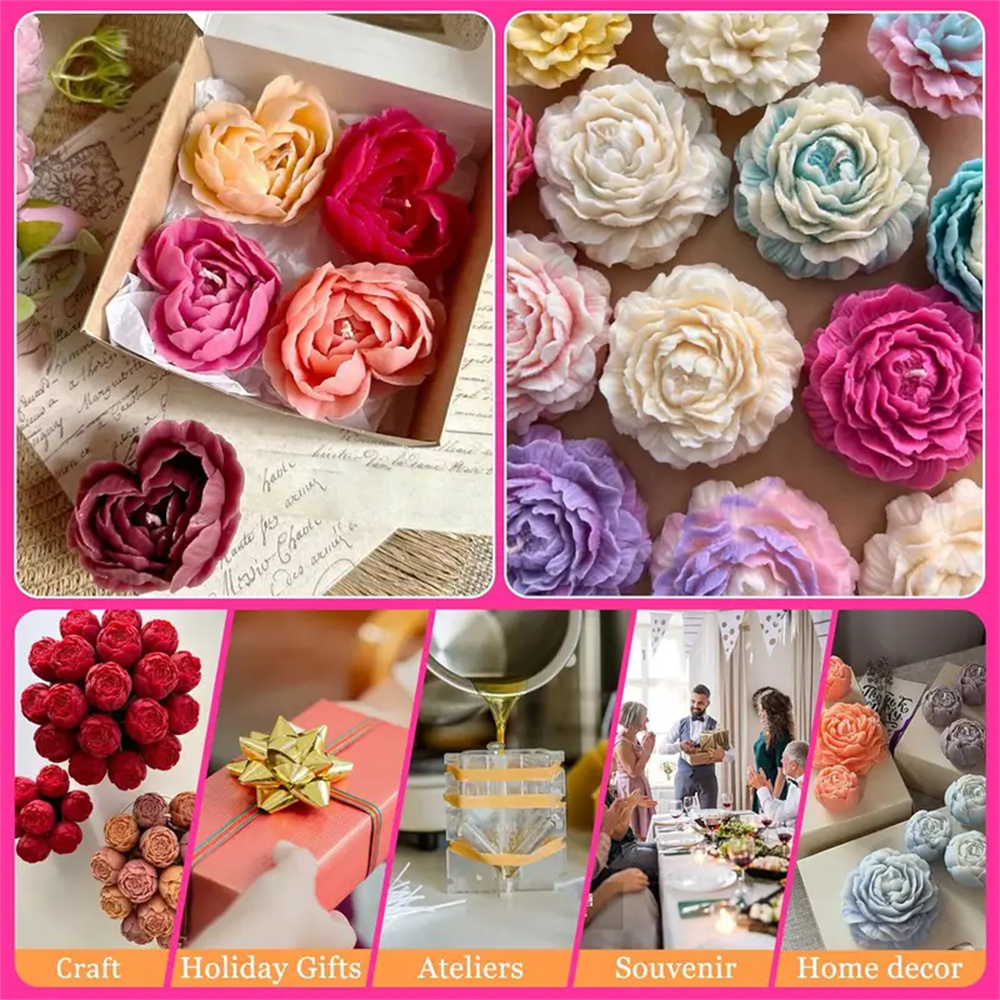 5PCS Floral Silicone Mold Set  - Scented Candle Set ulasan dan harga