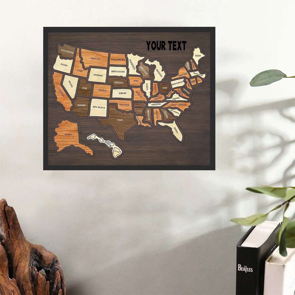 Customizable Wooden USA Travel - Home Decor Usa ulasan dan harga