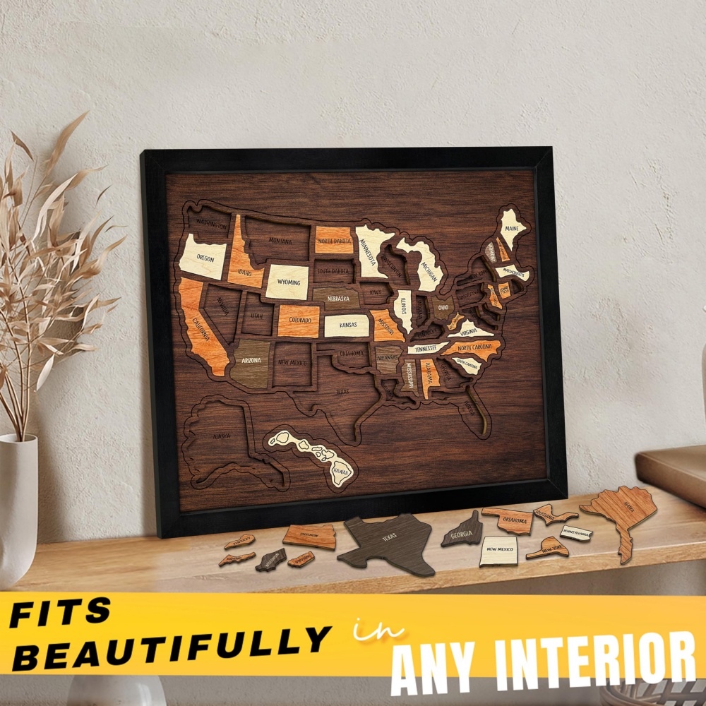 Customizable Wooden USA Travel - Home Decor Usa ulasan dan harga