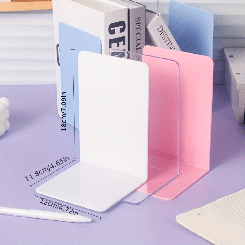 4/8pcs Set Clear Acrylic Booke - Aesthetic Bookend ulasan dan harga