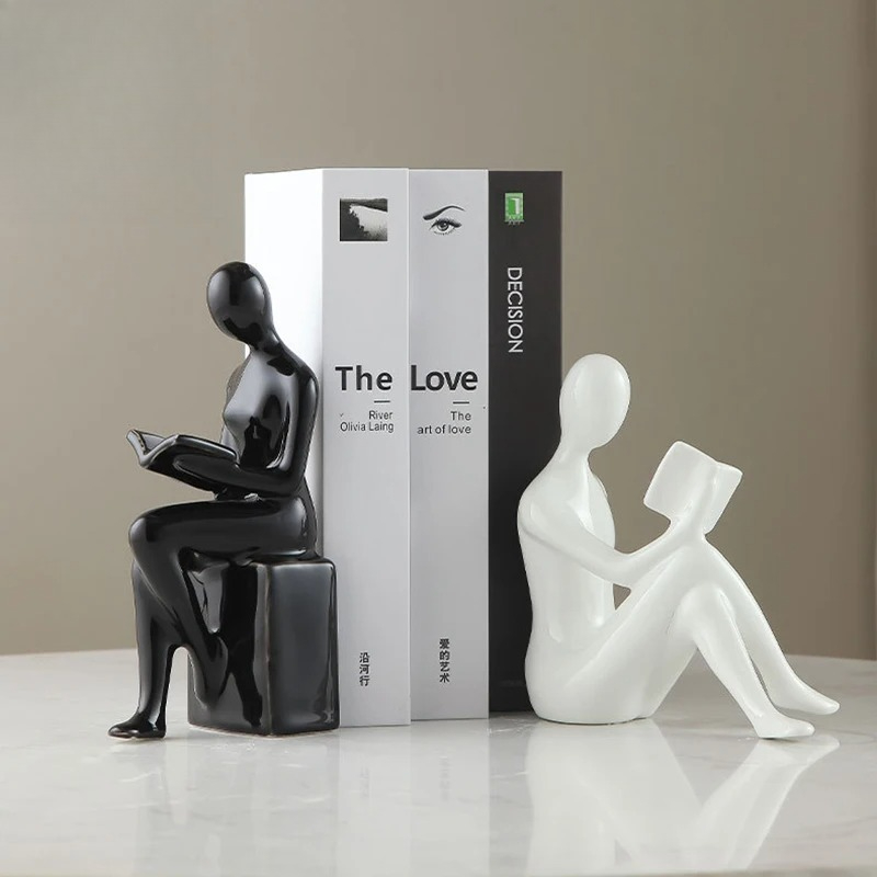 Reader Character Ceramic Statu - Aesthetic Bookend ulasan dan harga