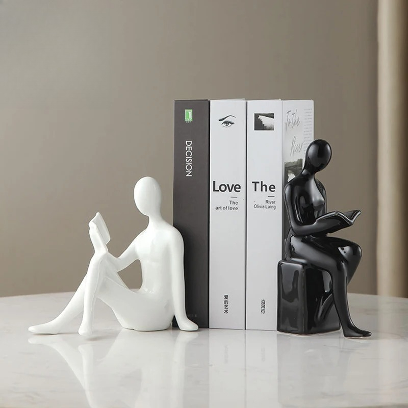 Reader Character Ceramic Statu - Aesthetic Bookend ulasan dan harga