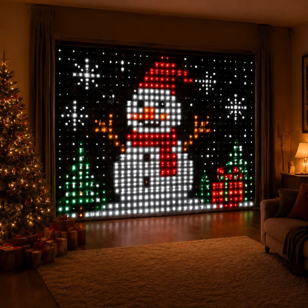 LED Pixel Curtain Lights Bluet - Home Decor Free App ulasan dan harga