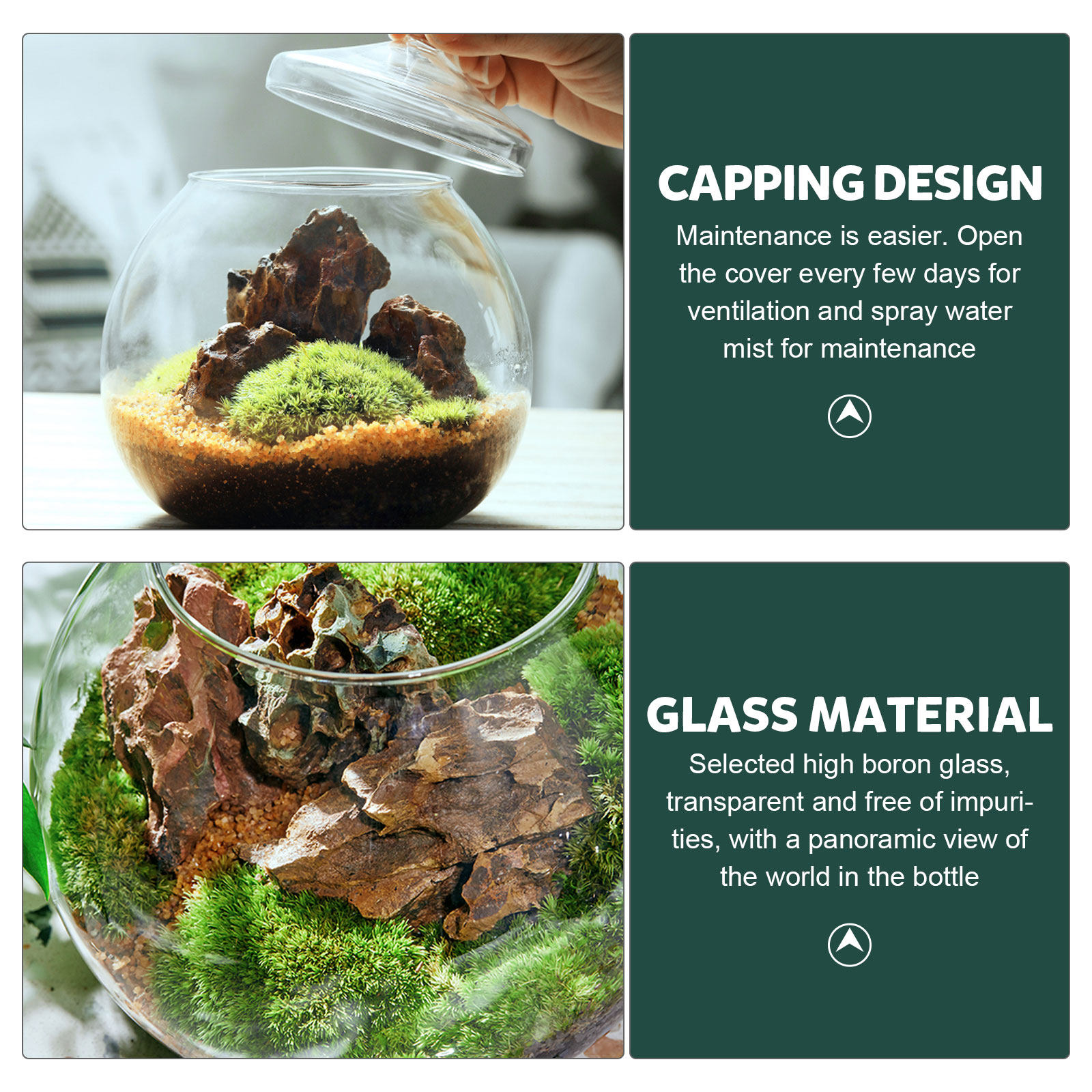 1Set Simple Glass Ecological B - Terrarium Glass Bottle ulasan dan harga