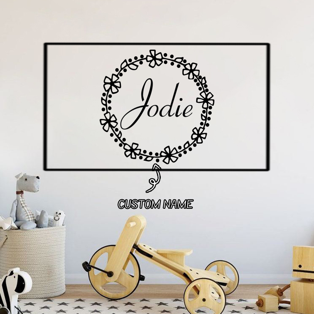1PC Lovely Wreath Custom Text  - Home Decor Sticker ulasan dan harga