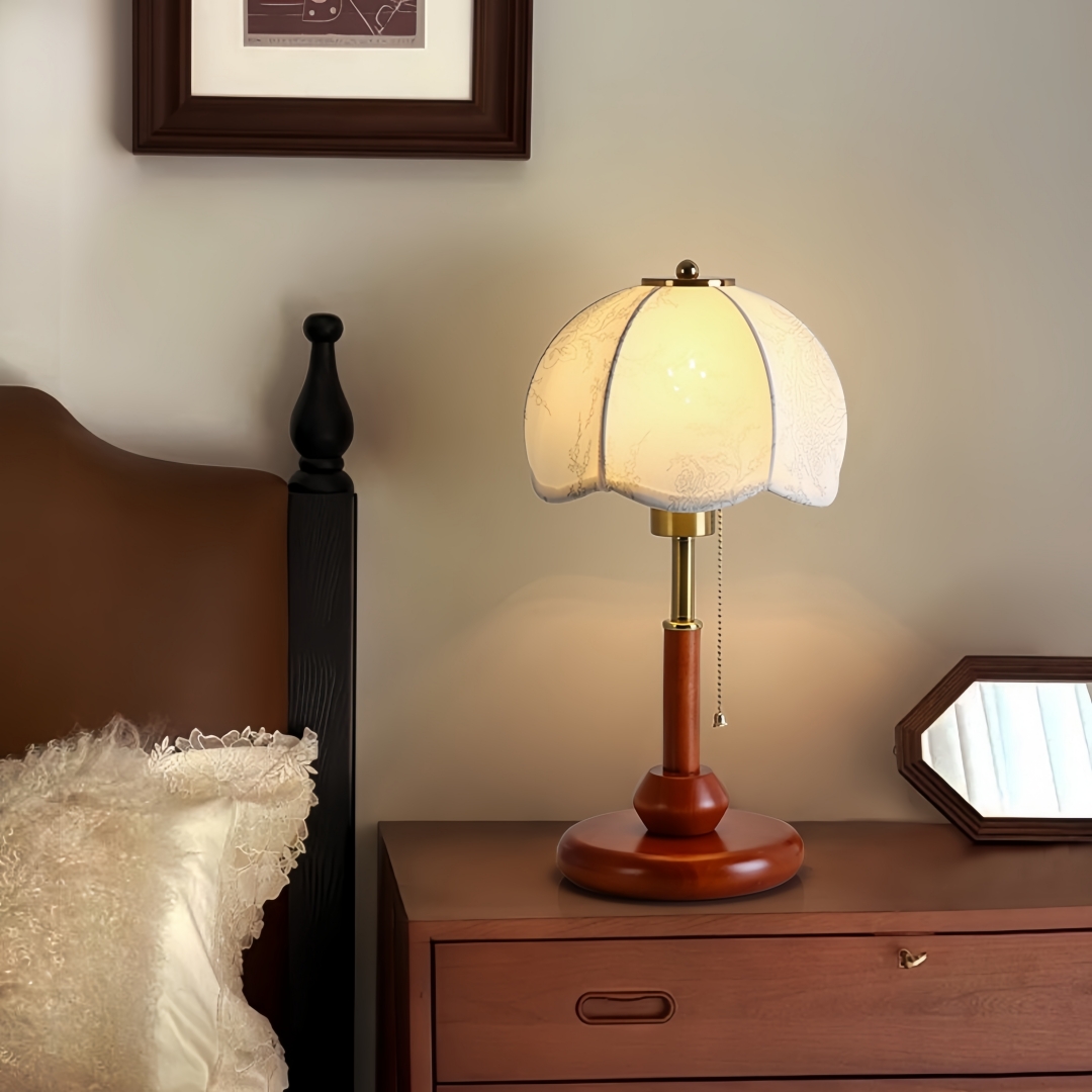 Vintage Scalloped Dome Table L - Home Decor Lamp ulasan dan harga