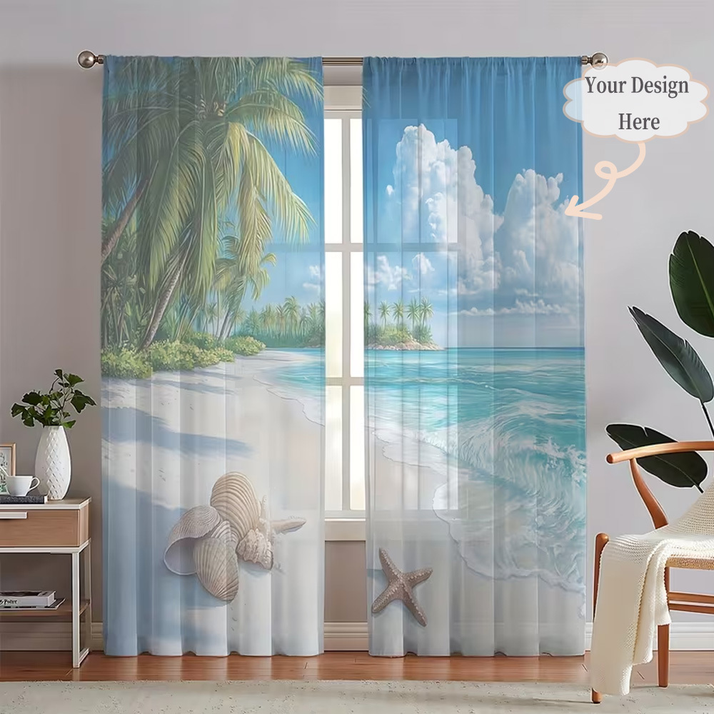 Custom 2D Flat 2pcs Sheer Curt - Home Decor Design ulasan dan harga