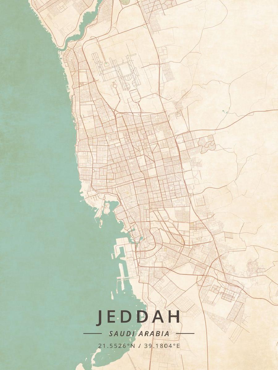 Jeddah Saudi Arabia City Map P - Home Decor Jeddah ulasan dan harga