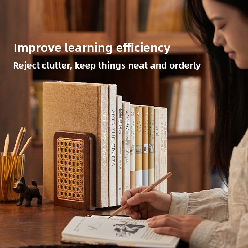 Rattan Woven Bookends Creative - Aesthetic Bookend ulasan dan harga