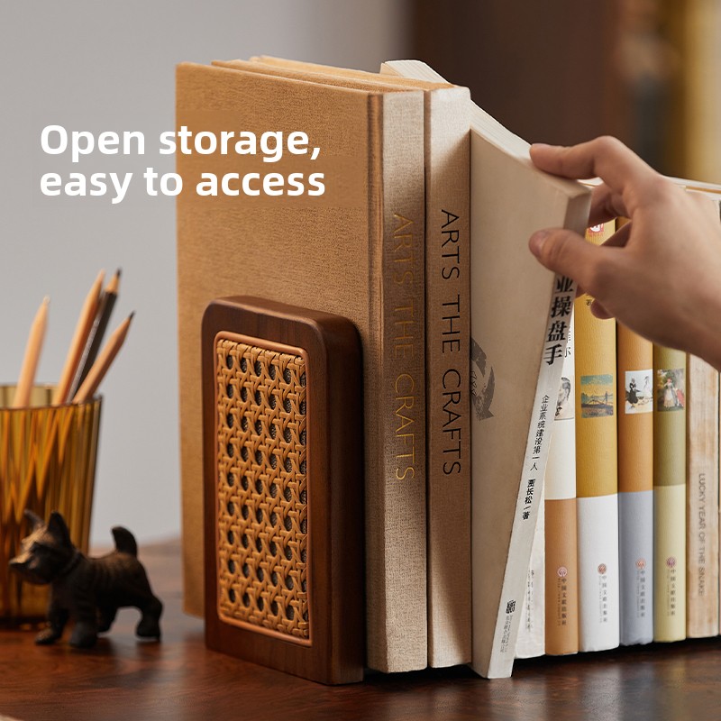 Rattan Woven Bookends Creative - Aesthetic Bookend ulasan dan harga