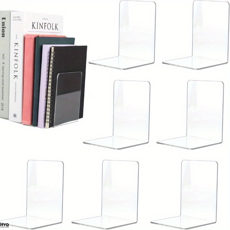 4/8pcs Set Clear Acrylic Booke - Aesthetic Bookend ulasan dan harga