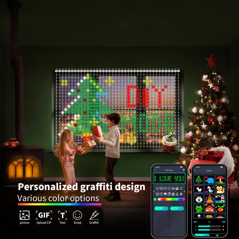2*2M/3*3M 400LED Smart Curtain - Home Decor Free App ulasan dan harga