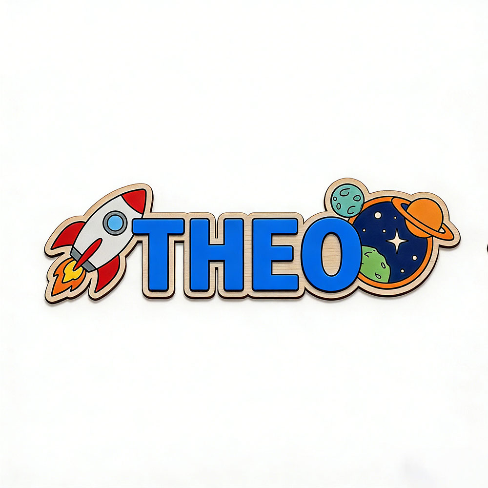 Personalized Space Rocket Name - Home Decor Names ulasan dan harga