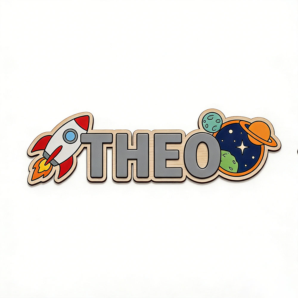 Personalized Space Rocket Name - Home Decor Names ulasan dan harga