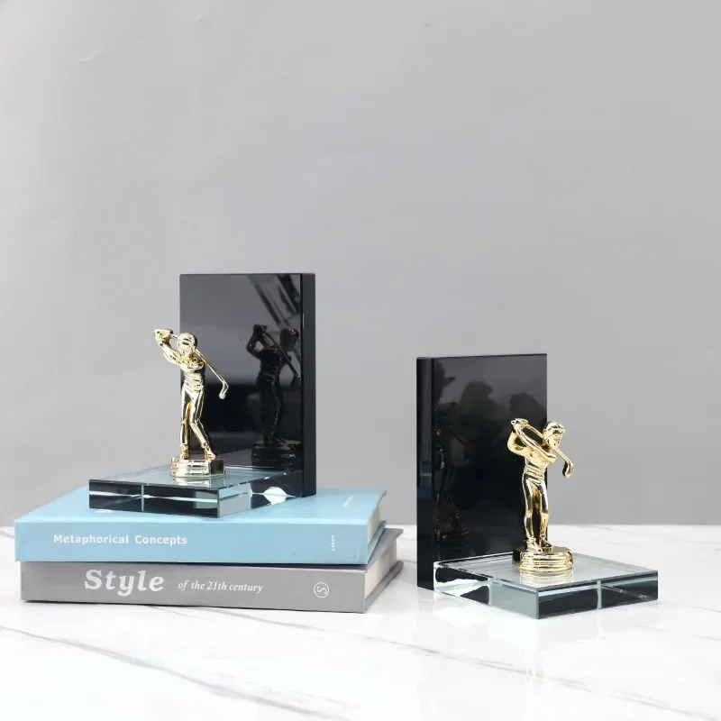 Golden Golf Player Sculpture A - Aesthetic Bookend ulasan dan harga