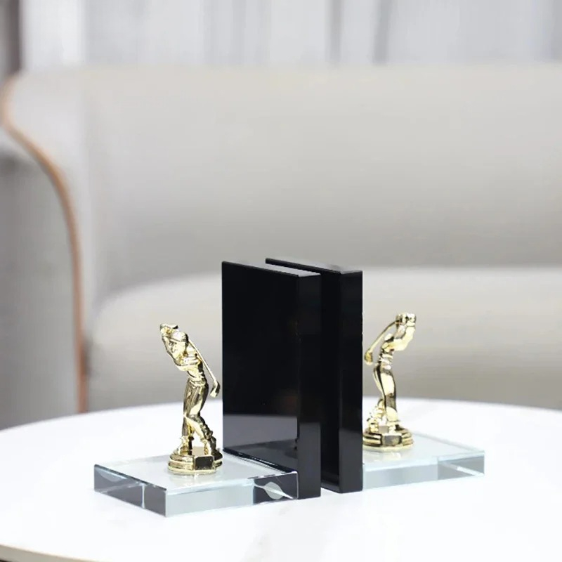 Golden Golf Player Sculpture A - Aesthetic Bookend ulasan dan harga