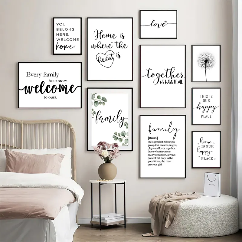 Happy Family Quote Wall Art Bl - Home Decor Design ulasan dan harga