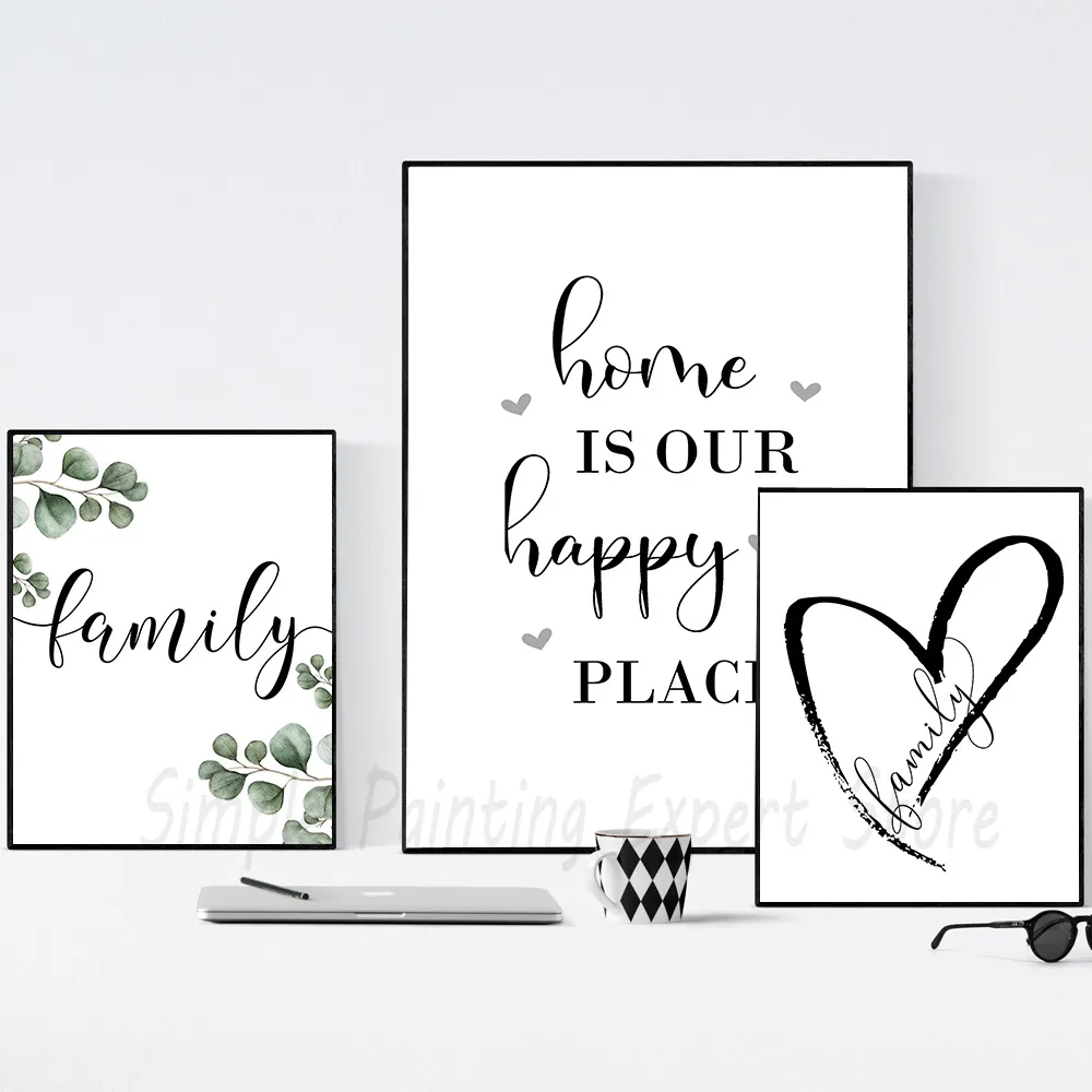 Happy Family Quote Wall Art Bl - Home Decor Design ulasan dan harga