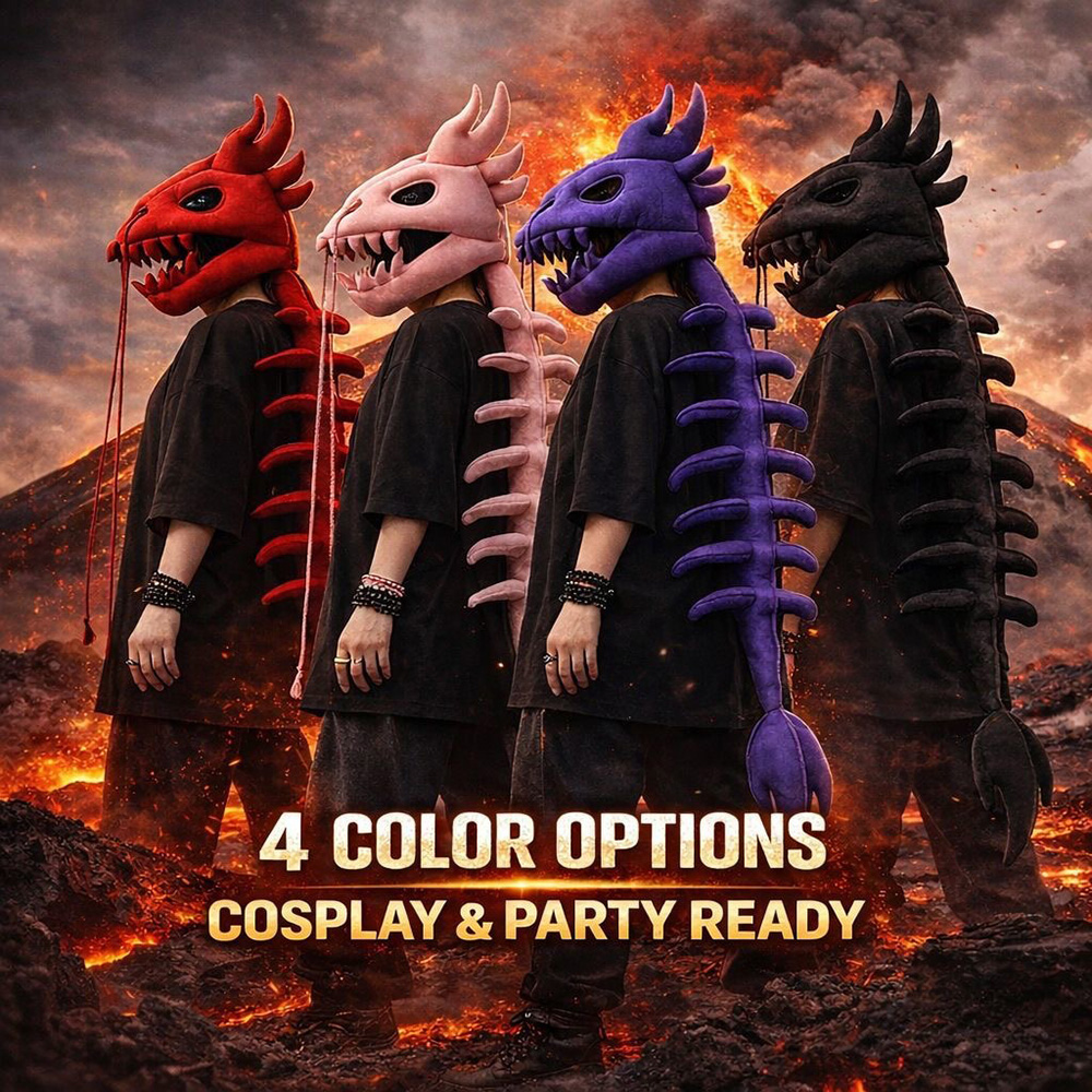 Dragon Skull Spine Plush Hood  - Home Decor Design ulasan dan harga