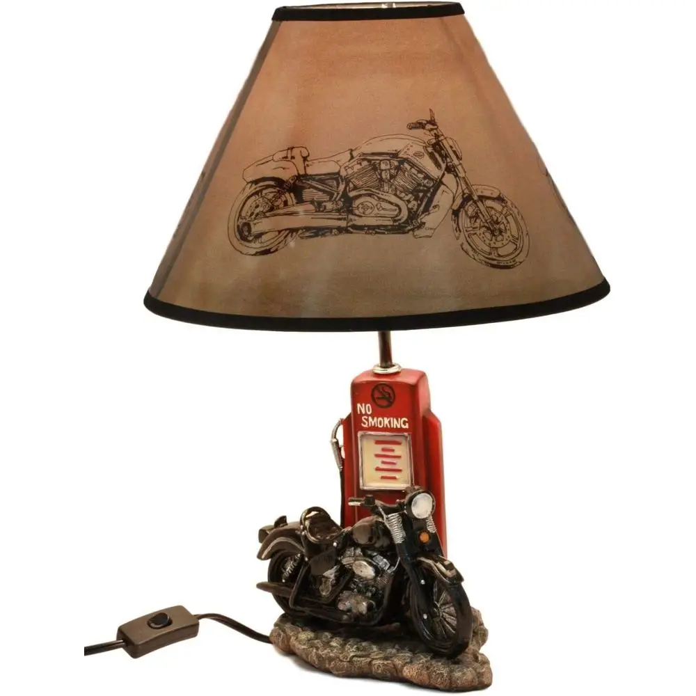 Vintage Retro Black Motorcycle - Home Decor Lamp ulasan dan harga