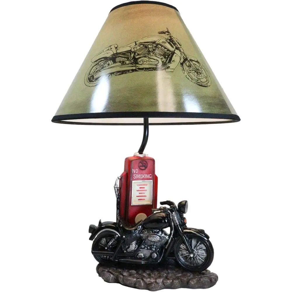 Vintage Retro Black Motorcycle - Home Decor Lamp ulasan dan harga