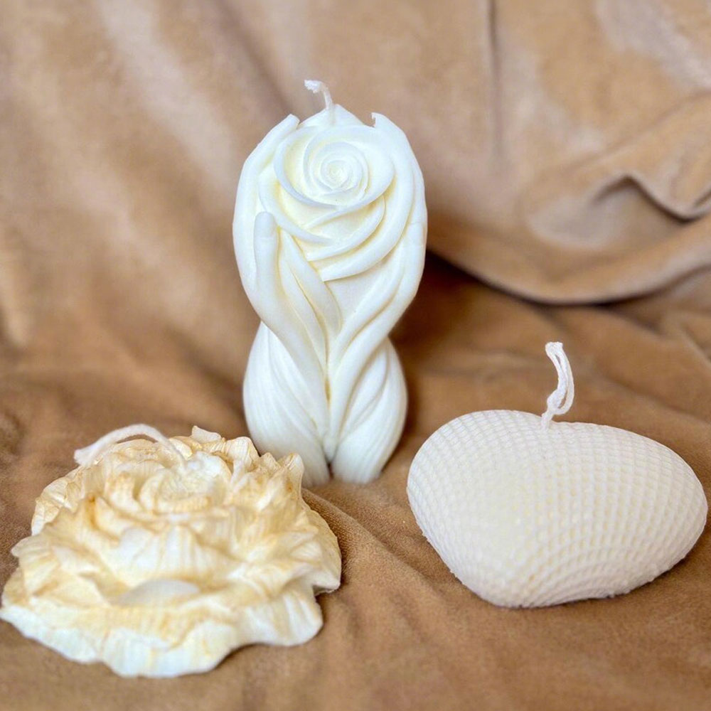 Rose Heart Candle Silicone Mol - Scented Candle Set ulasan dan harga