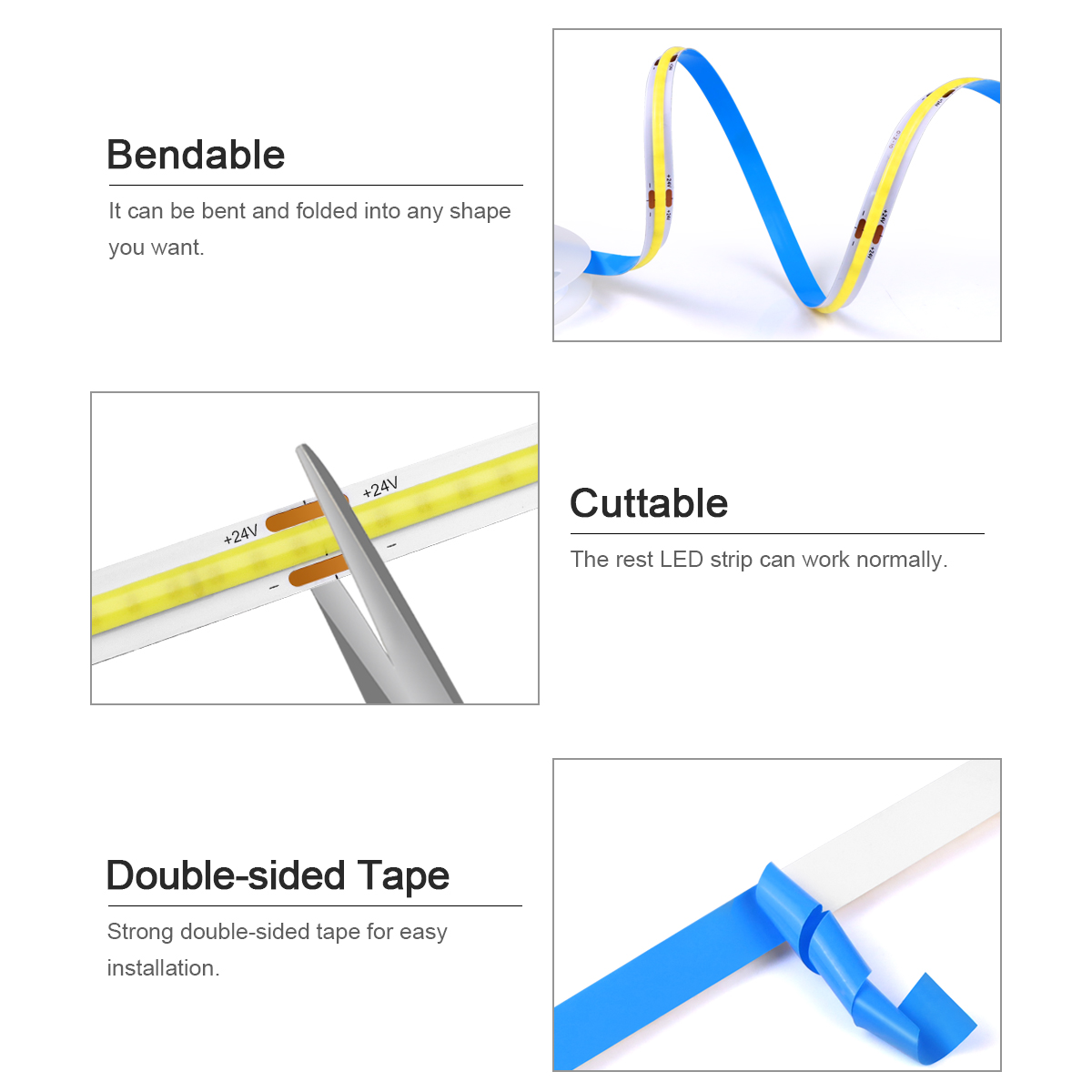 3M 5M 10M 24V COB LED Strip Li - Home Decor Free App ulasan dan harga